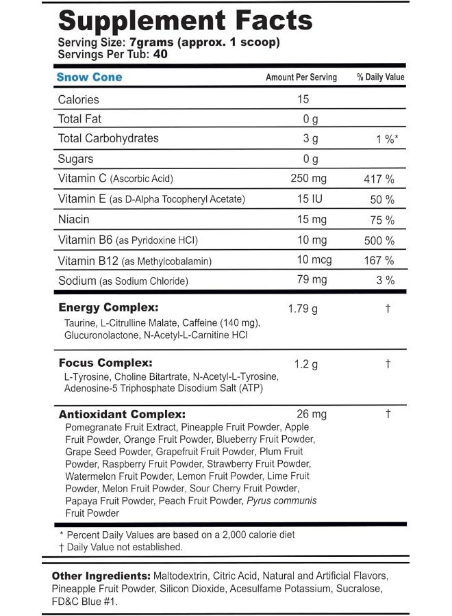 G Fuel Snow Cone (40 Servings) Elite Energy and Endurance Formula - Image 5